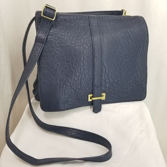 Fossil Navy Lamb Leather Crossbody 